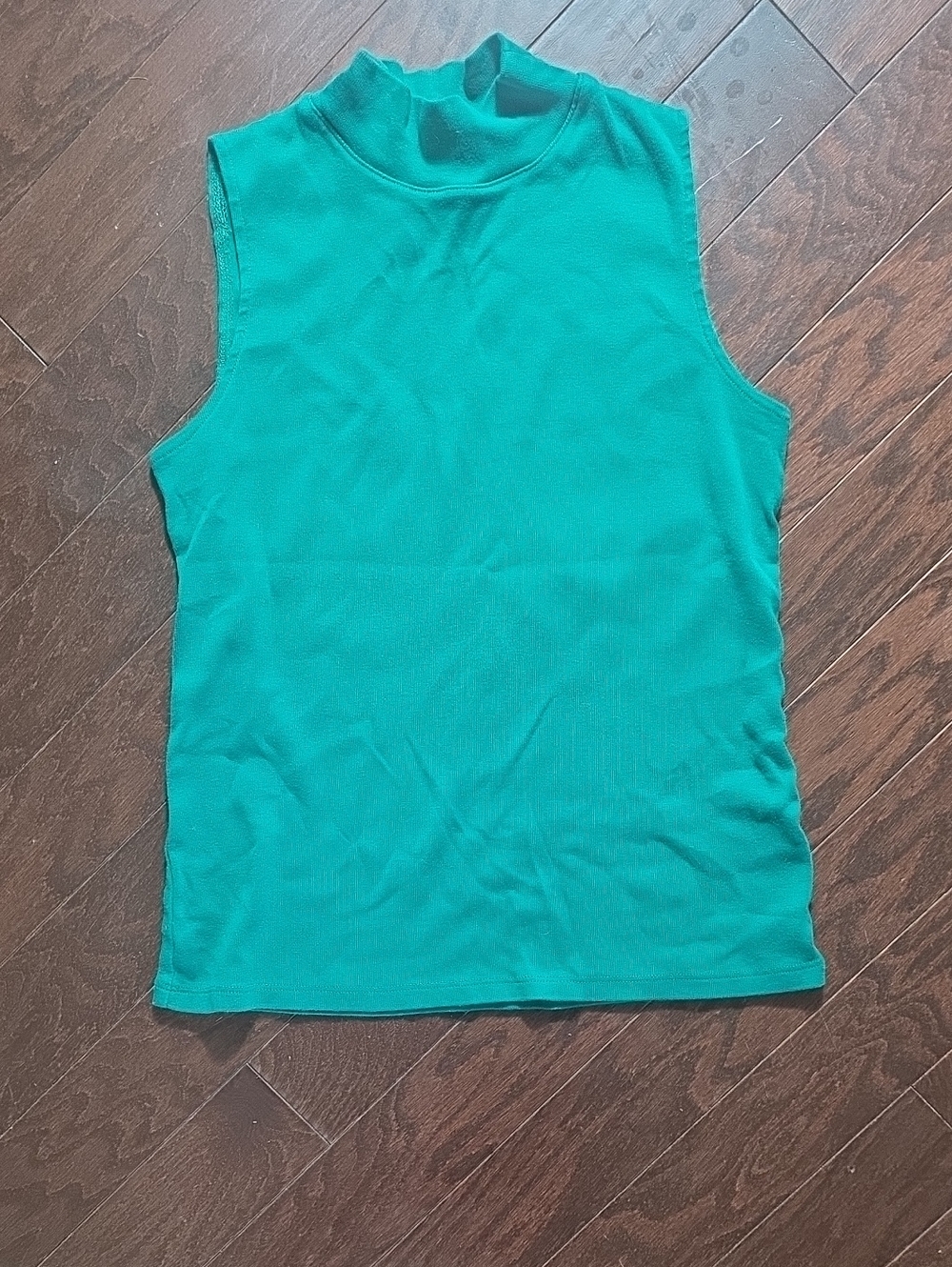 Rafaella Sleeveless Mock Neck Tank - Teal Green